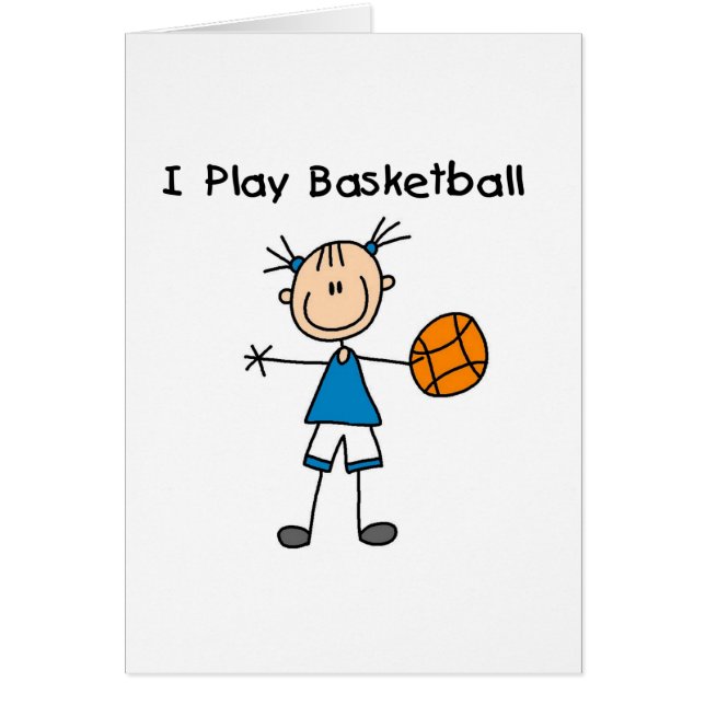 Flickan leker jag basket hälsningskort (Framsidan)
