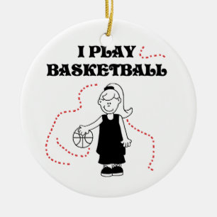Flickan leker jag basketT-tröja och gåvor Julgransprydnad Keramik