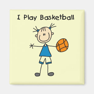 Flickan leker jag basketTshirts och gåvor Magnet