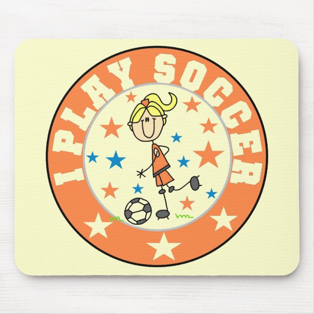Flickan leker jag fotboll Mousepad Musmatta (Framsidan)
