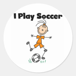 Flickan leker jag fotboll runt klistermärke