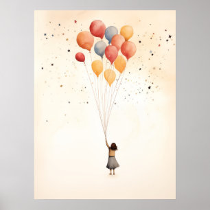 Flickan med ballonger poster