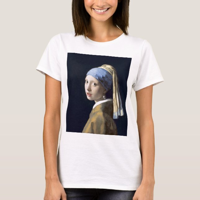 Flickan med det pärlemorfärg örhänget tee shirt (Framsida)