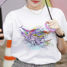 Flickan med drömmar i hennes surreella Fantasy Art T Shirt