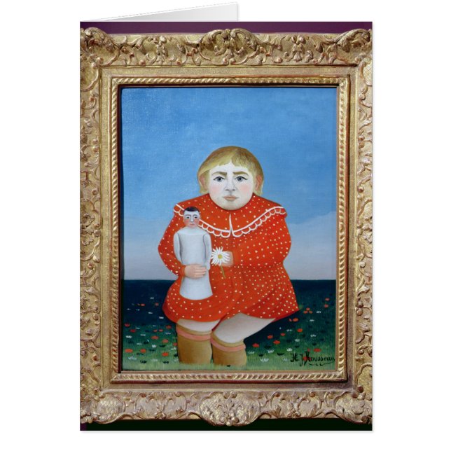 Flickan med en docka, en c.1892 eller en c.1904-05 hälsningskort (Framsidan)