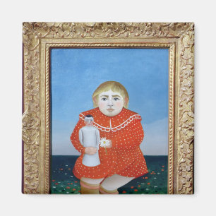 Flickan med en docka, en c.1892 eller en c.1904-05 magnet