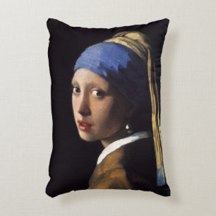 Flickan med en öronmärkning av Johannes Vermeer Prydnadskudde