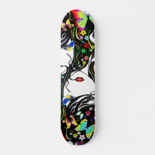 Flickan med fjärilen 1A Skateboard Bräda 21,5 Cm