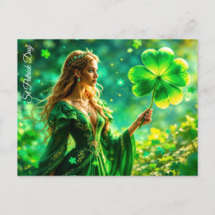 Flickan med guldhår St Patrick Day Irish Magi Vykort