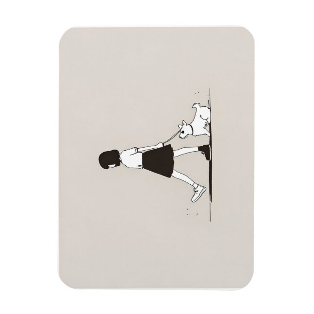 Flickan med hund magnet (Vertikal)