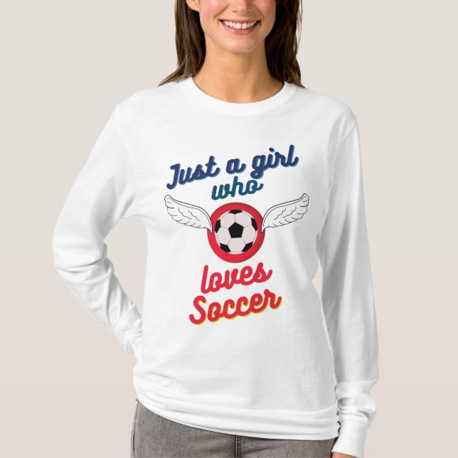 Flickan med kärlek-fotboll T-Shirt (Framsida)