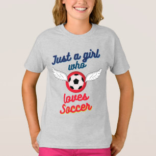 Flickan med kärlek-fotboll T-Shirt