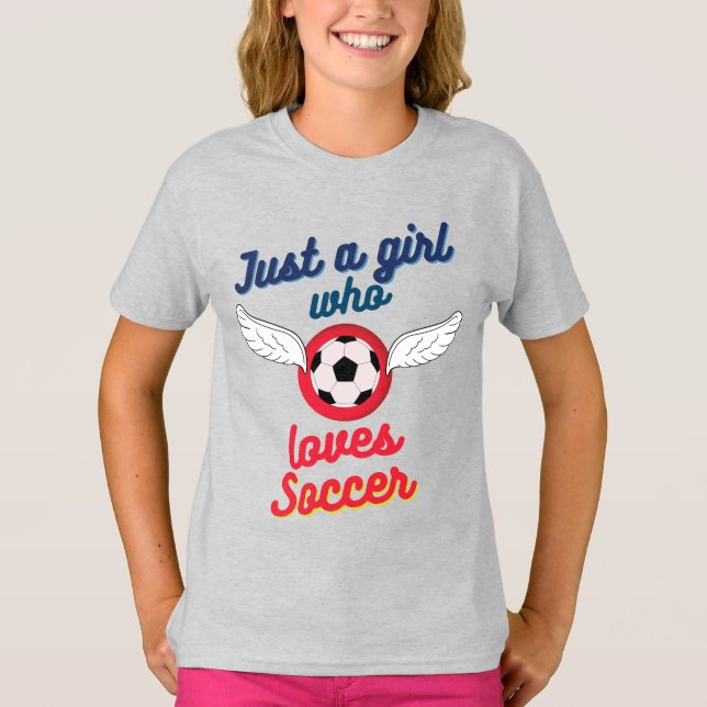 Flickan med kärlek-fotboll T-Shirt (Framsida)