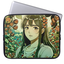 Flickan med körsbär - Modern illustration Laptop Fodral