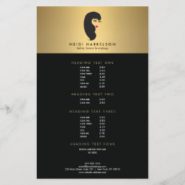 Flickan med Lash på Faux Guld Beauty Flyer