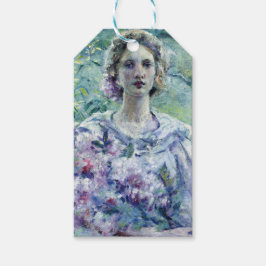 Flickan med Lila blommor (av Robert Reid) Presentetikett