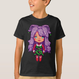 Flickan med lila hår t shirt
