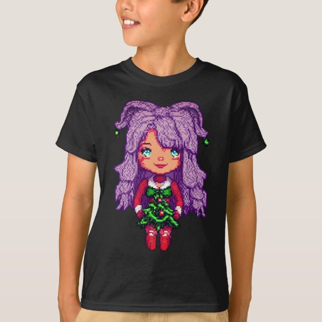 Flickan med lila hår t shirt (Framsida)