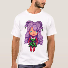 Flickan med lila hår t shirt