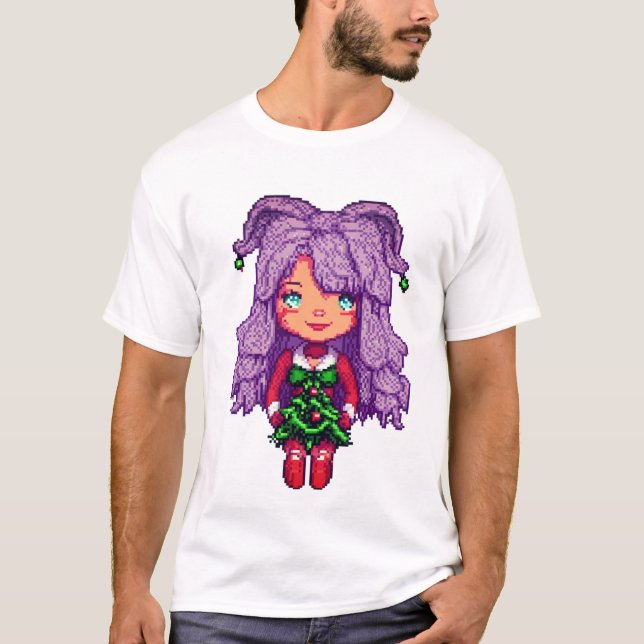 Flickan med lila hår t shirt (Framsida)