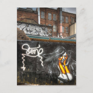 Flickan med orange handskar, Shoreditch Graffiti Vykort