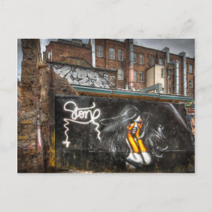 Flickan med orange handskar, Shoreditch grafitti Vykort