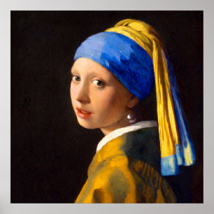 Flickan med pärlörhänge av Johannes Vermeer Poster