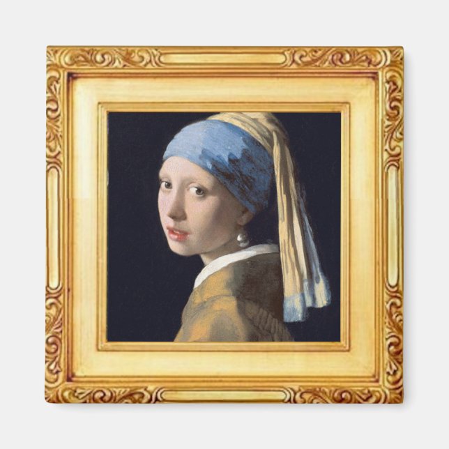 Flickan med pärlörhänget av Vermeer Magnet (Framsidan)
