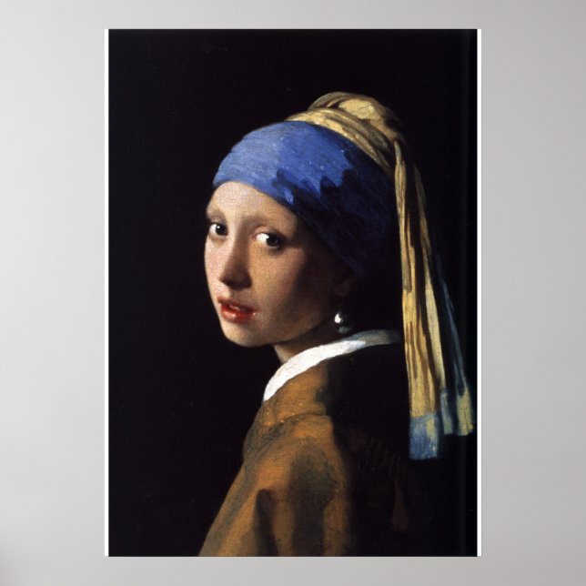 Flickan med pärlörhänget av Vermeer Poster (Framsidan)