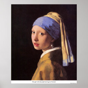 Flickan med pärlörn från Vermeer Poster