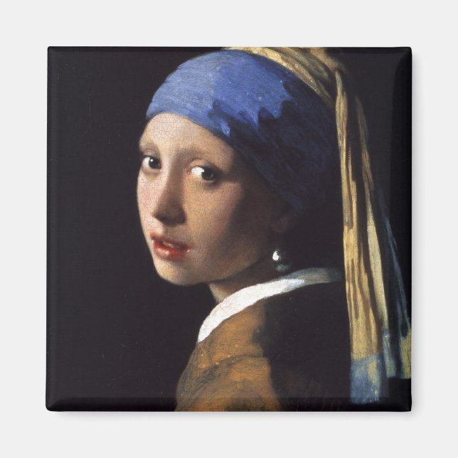 Flickan med Pearl Earring av Vermeer Magnet (Framsidan)