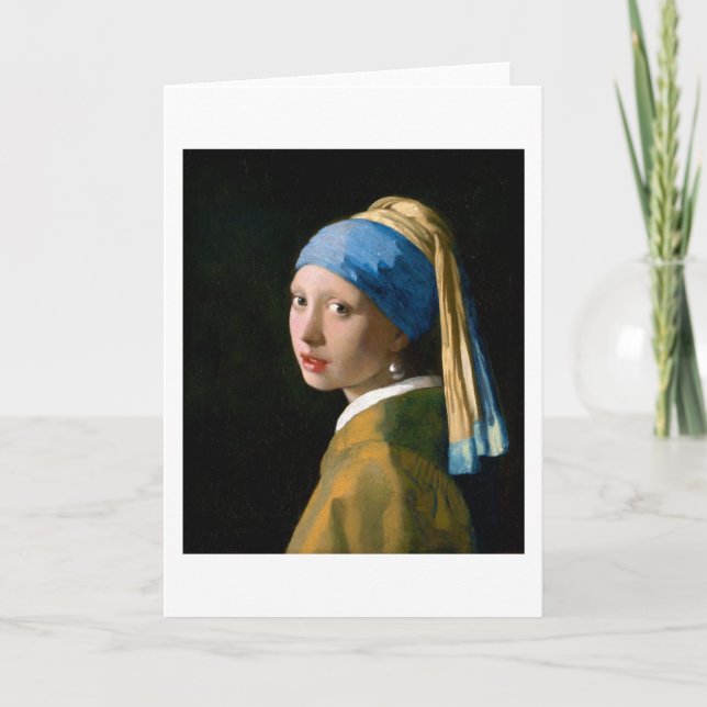 Flickan med Pearl Earring, Johannes Vermeer, 1665 Kort (Framsida)