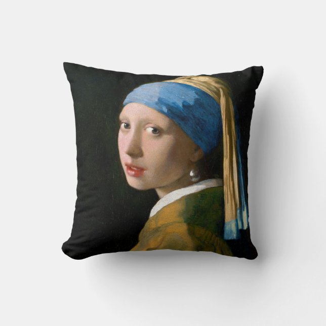 Flickan med Pearl Earring, Johannes Vermeer, 1665 Kudde (Framsida)