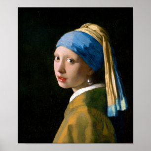 Flickan med Pearl Earring, Johannes Vermeer, 1665 Poster
