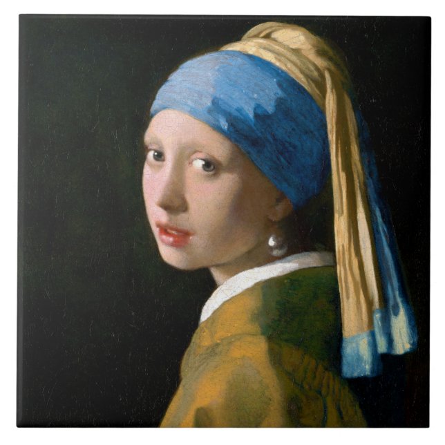 Flickan med Pearl Earring, Johannes Vermeer Kakelplatta (Framsidan)