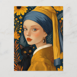 Flickan med Pearl Earring och en purringad vän Vykort