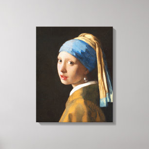 Flickan med Pearl Earring Porträtt-målning Canvastryck