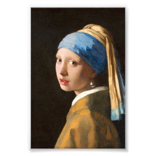 Flickan med Pearl Earring Porträtt-målning Fototryck