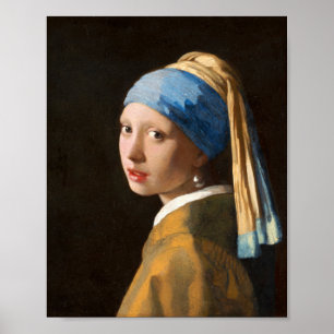 Flickan med Pearl Earring Porträtt-målning Poster