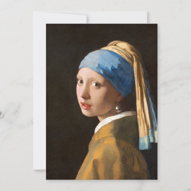 Flickan med Pearl Earring Porträtt-målning Tack Kort (Framsida)