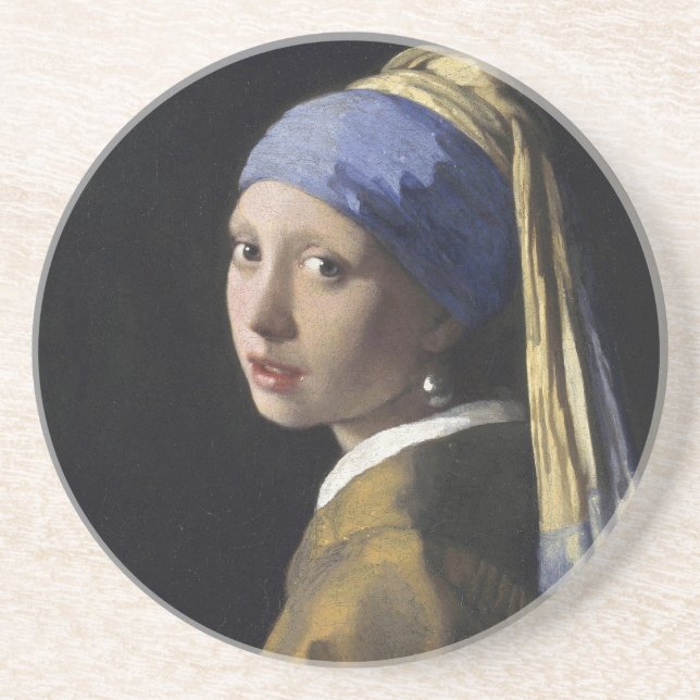 Flickan med Pearl Earring Underlägg Sandsten (Framsidan)