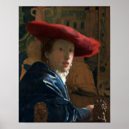 Flickan med Red Hat by Vermeer - Poster
