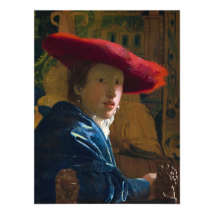 Flickan med Red Hat från Johannes Vermeer Fototryck