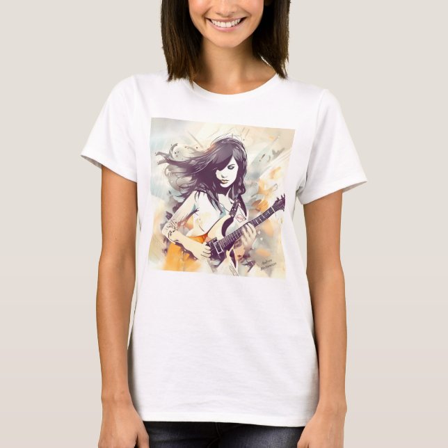 Flickan med rock musik vibes t shirt (Framsida)