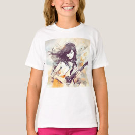 Flickan med rock musik vibes t shirt
