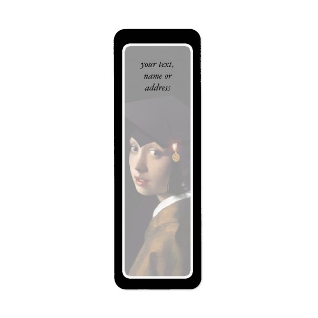 Flickan med Studenten Hat Returadress Etikett (Framsidan)