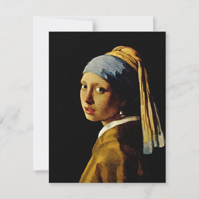 Flickan med turban/flicka med Pearl Earring Inbjudningar (Framsida)
