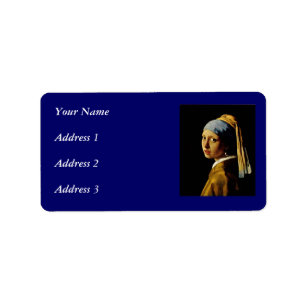 Flickan med turban/Girl med Pearl Earring Adressetikett