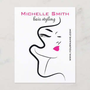 Flickan med vågigt hårHairstyling som brännmärker Flygblad