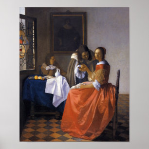 Flickan med Wineglass Poster